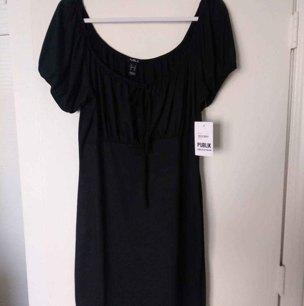Plus size mini dress black